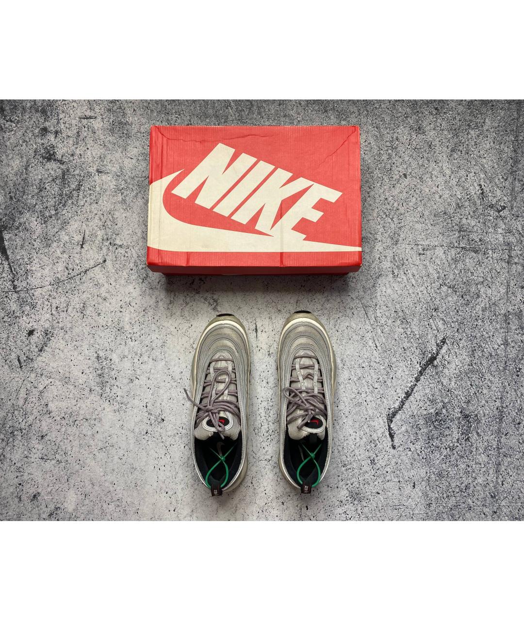 NIKE Серебряные текстильные низкие кроссовки / кеды, фото 6