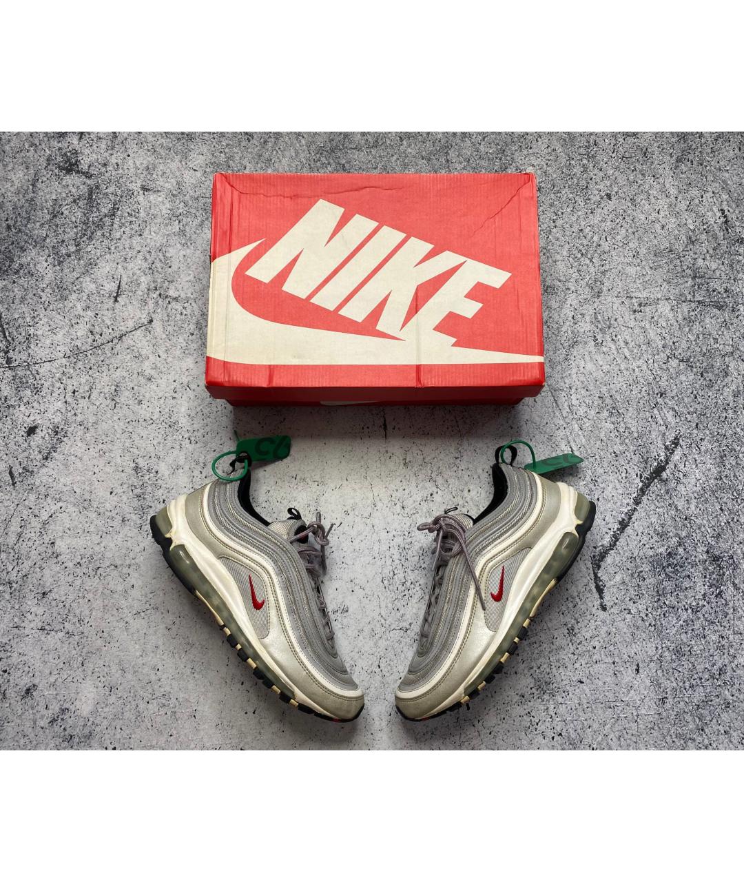 NIKE Серебряные текстильные низкие кроссовки / кеды, фото 3