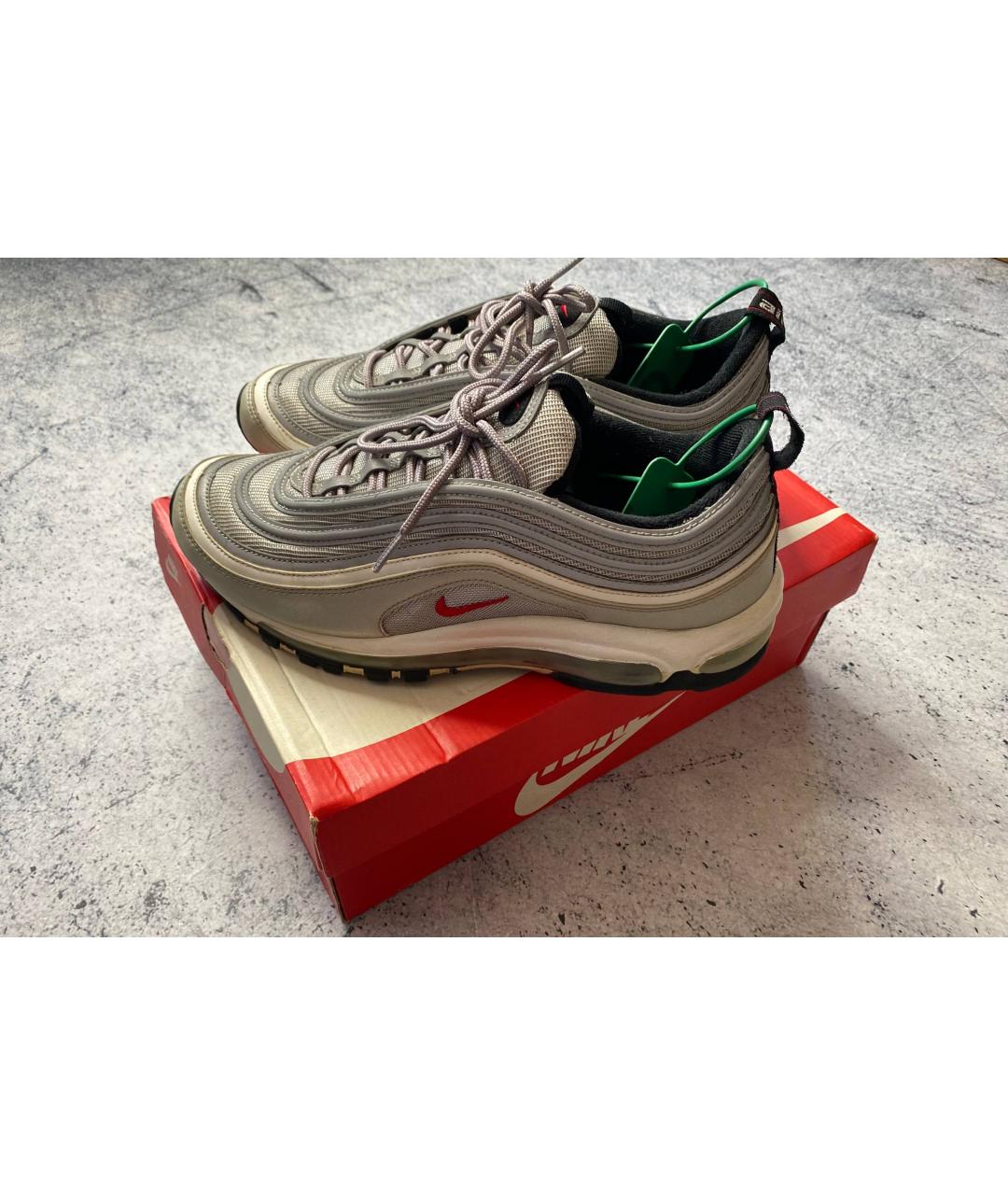 NIKE Серебряные текстильные низкие кроссовки / кеды, фото 5