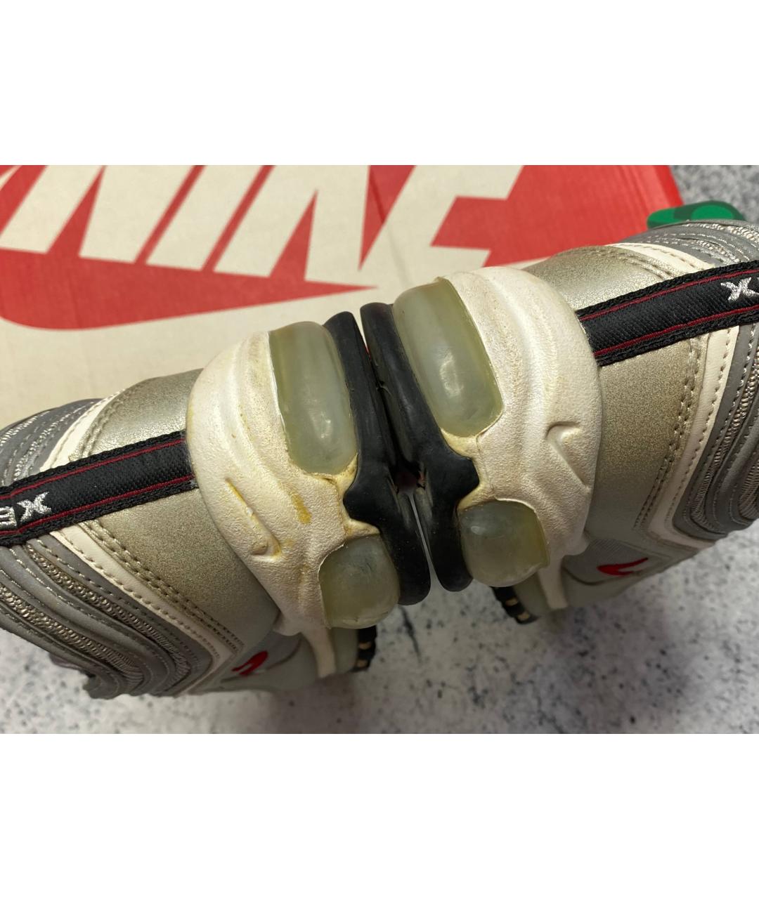 NIKE Серебряные текстильные низкие кроссовки / кеды, фото 9