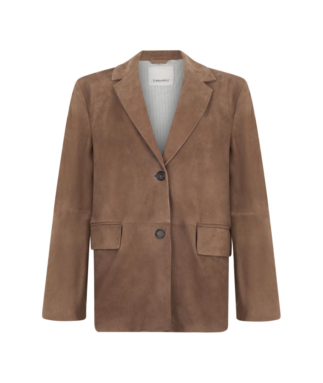 'S MAX MARA Коричневая замшевая куртка, фото 1