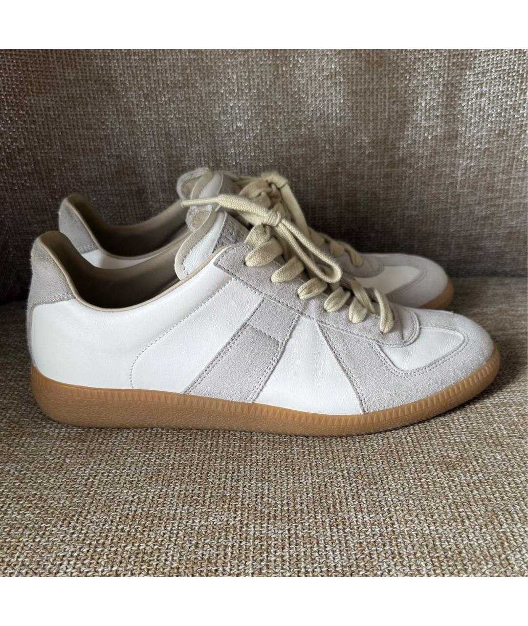 MAISON MARGIELA Белые кожаные кеды, фото 6