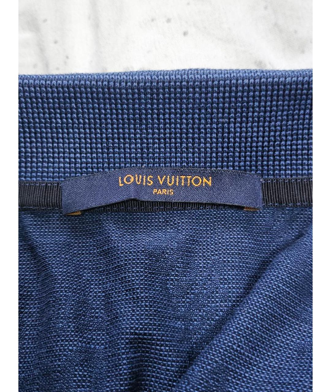 LOUIS VUITTON Темно-синее хлопковое поло с коротким рукавом, фото 3