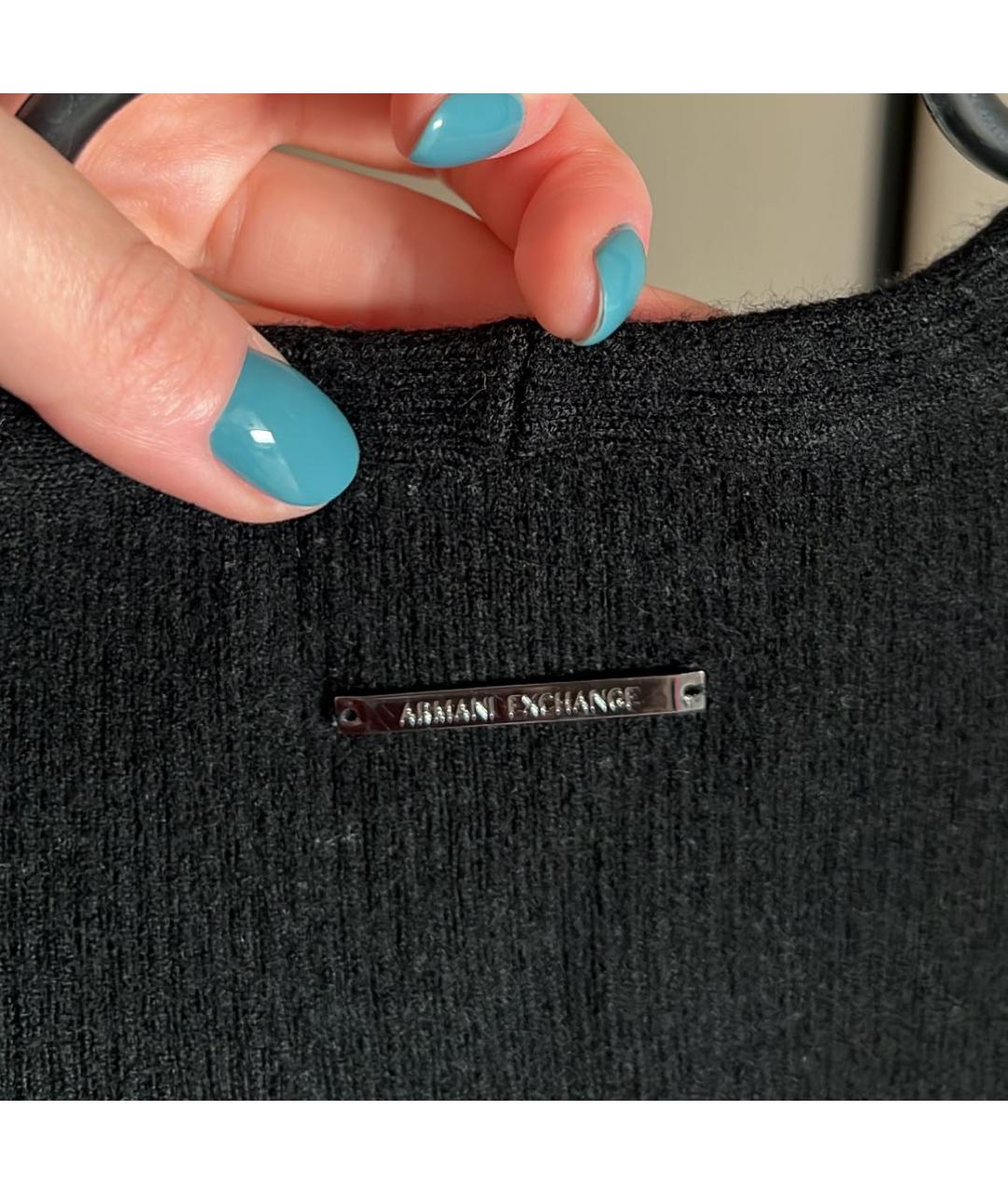 ARMANI EXCHANGE Черный шерстяной джемпер / свитер, фото 7