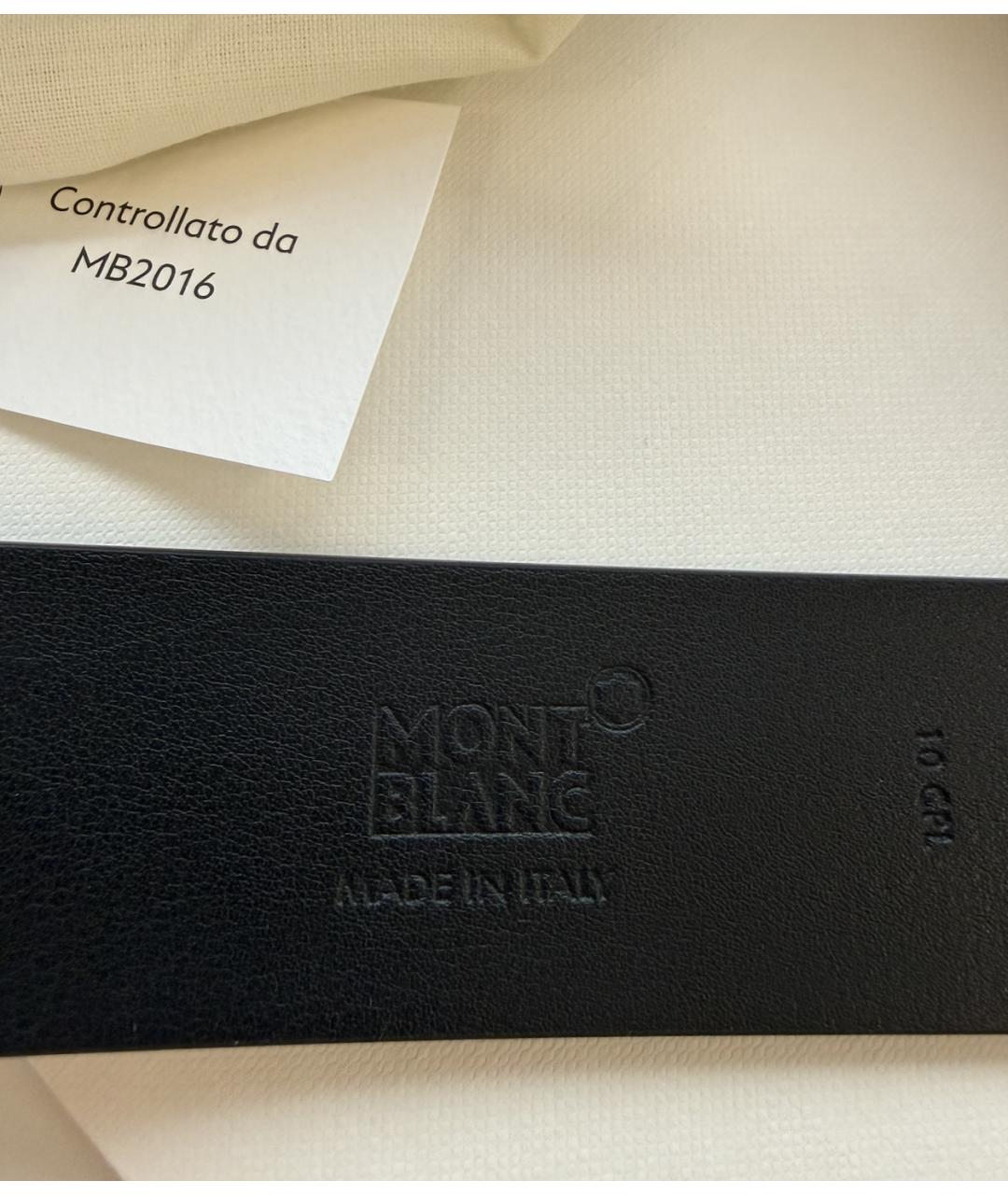 MONTBLANC Темно-синий кожаный ремень, фото 3