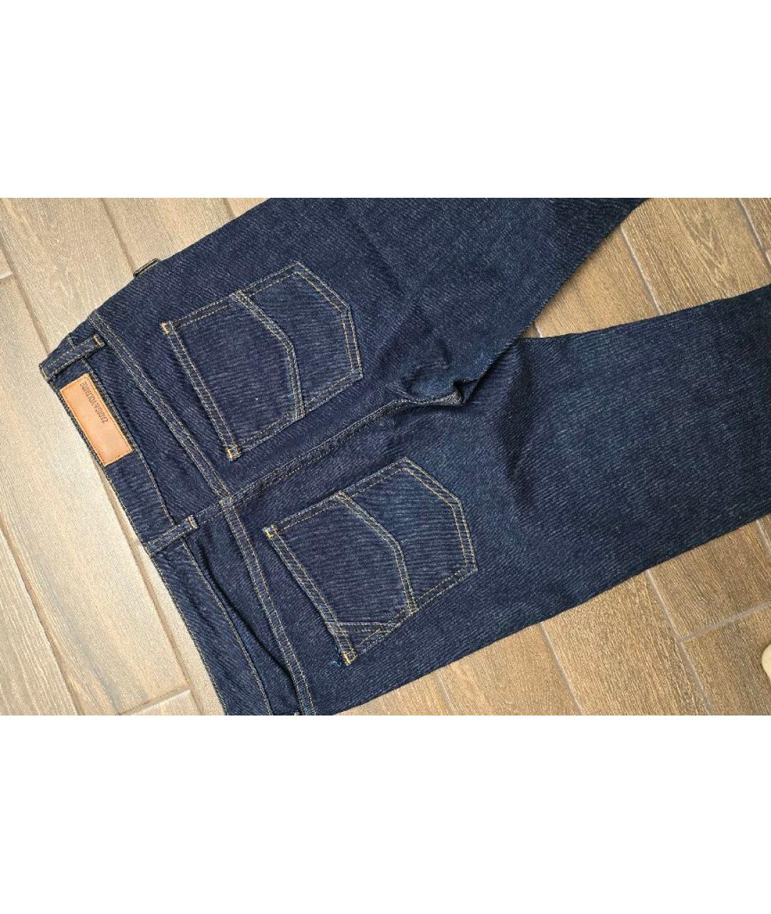 ZADIG & VOLTAIRE Темно-синие хлопко-эластановые джинсы слим, фото 2