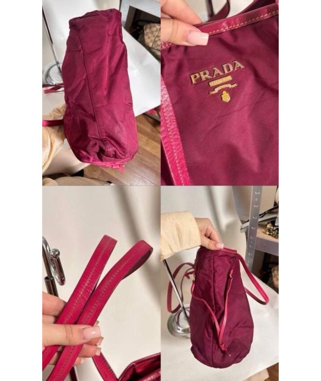 PRADA Красная тканевая сумка тоут, фото 2
