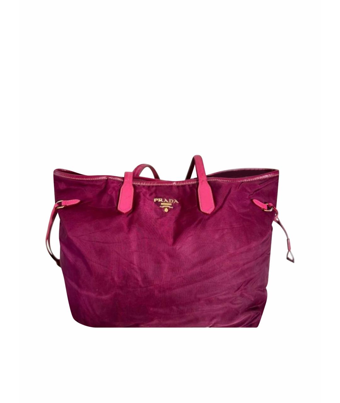 PRADA Красная тканевая сумка тоут, фото 1