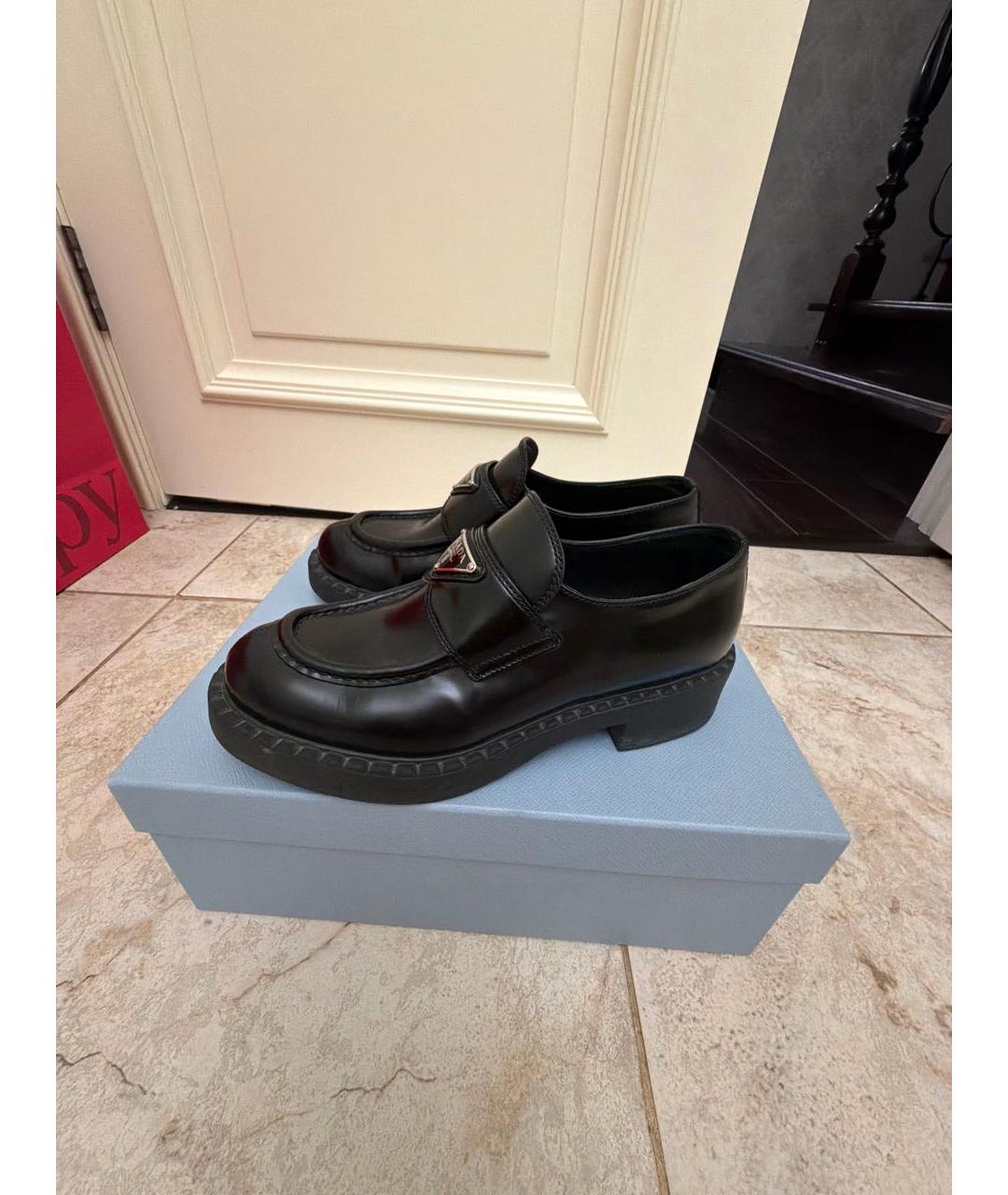 PRADA Черные кожаные лоферы, фото 3