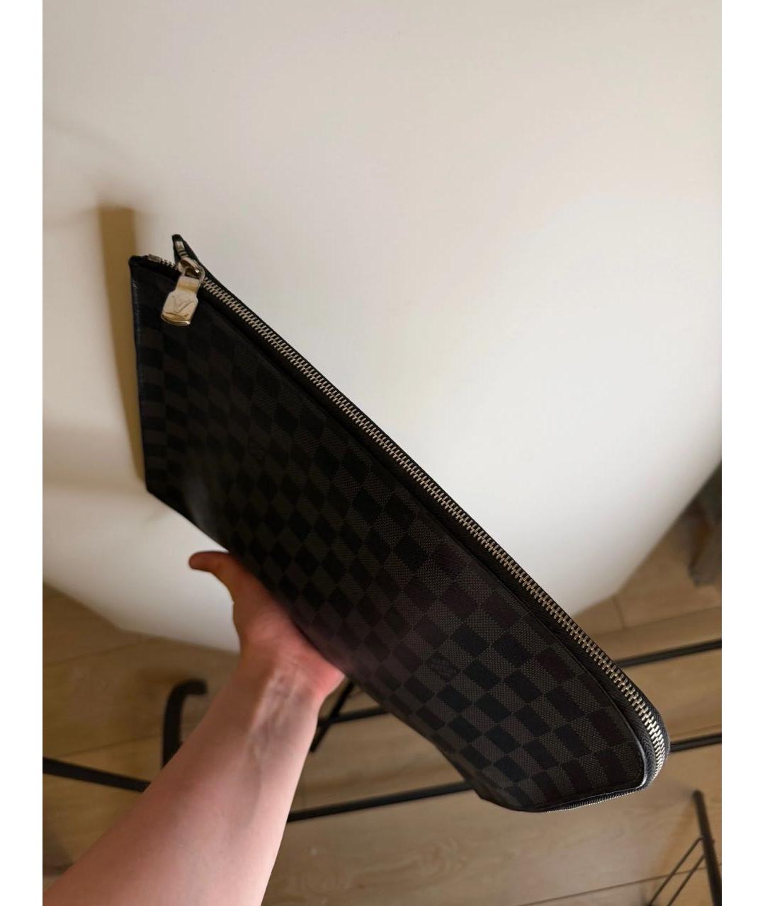 LOUIS VUITTON Черная канва папка для документов, фото 2