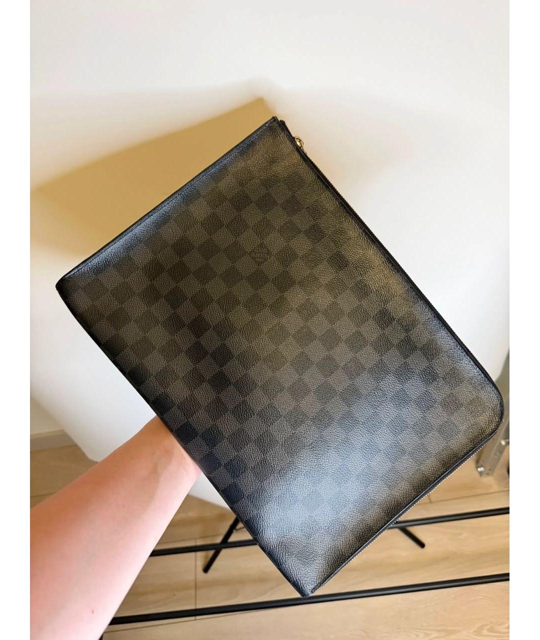 LOUIS VUITTON Черная канва папка для документов, фото 3