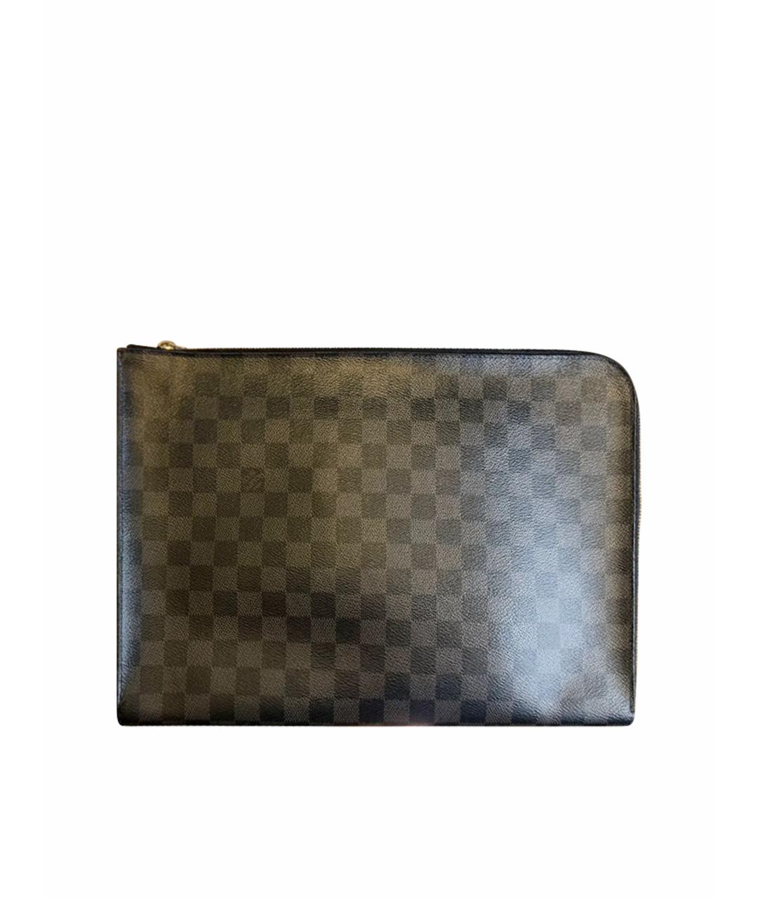 LOUIS VUITTON Черная канва папка для документов, фото 1
