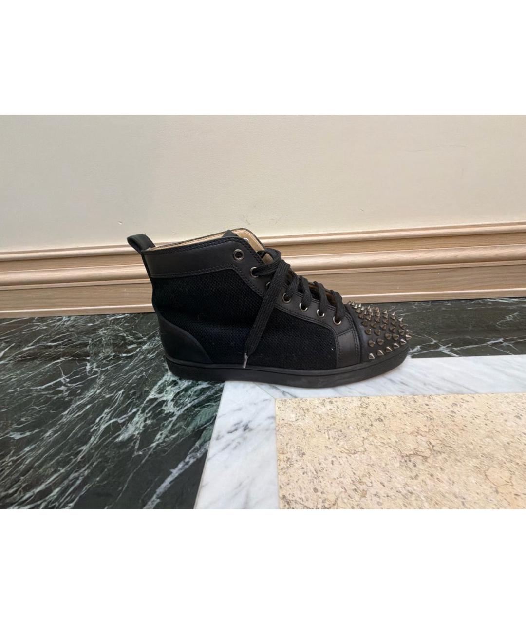 CHRISTIAN LOUBOUTIN Черные высокие кроссовки / кеды, фото 5