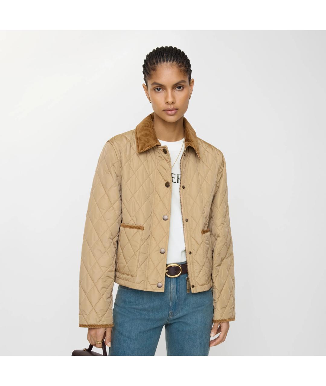 BURBERRY Бежевая полиамидовая куртка, фото 3