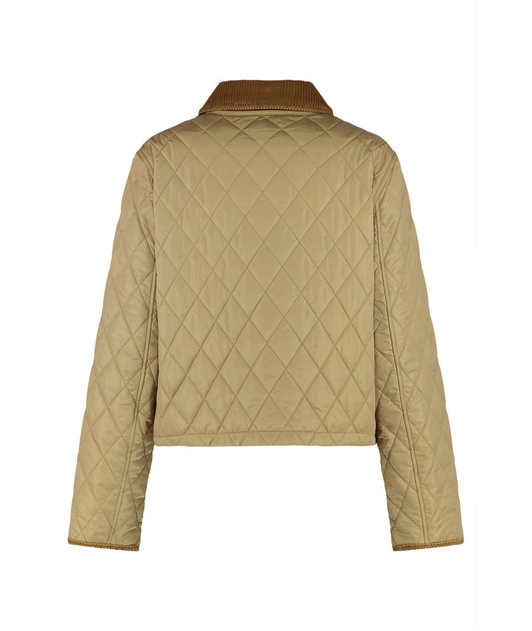 BURBERRY Бежевая полиамидовая куртка, фото 2