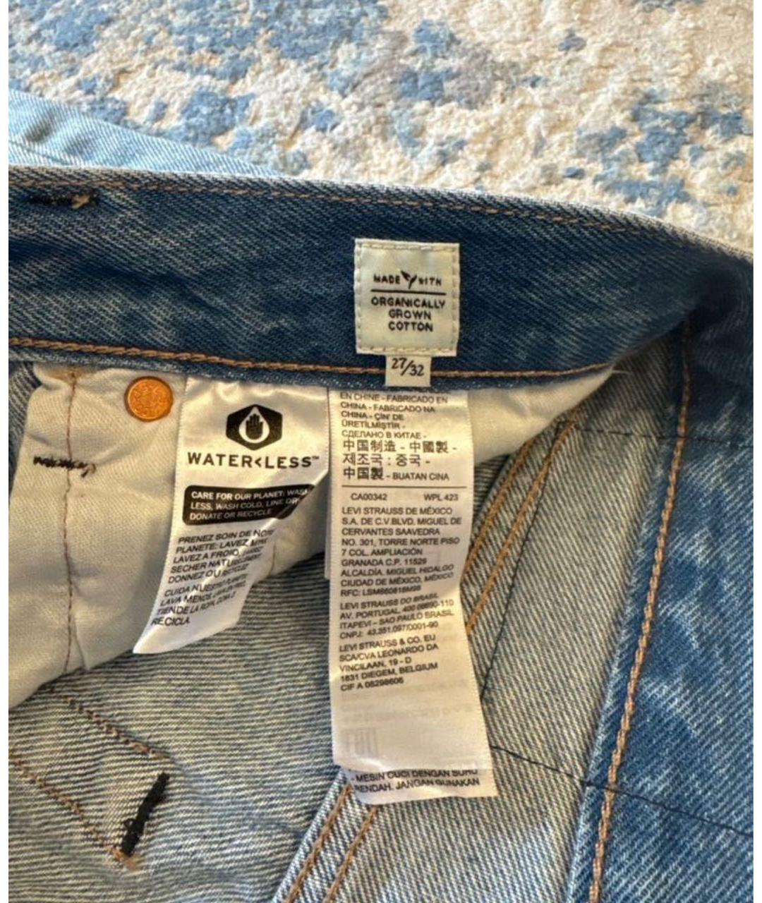LEVI'S Голубые хлопковые джинсы, фото 4
