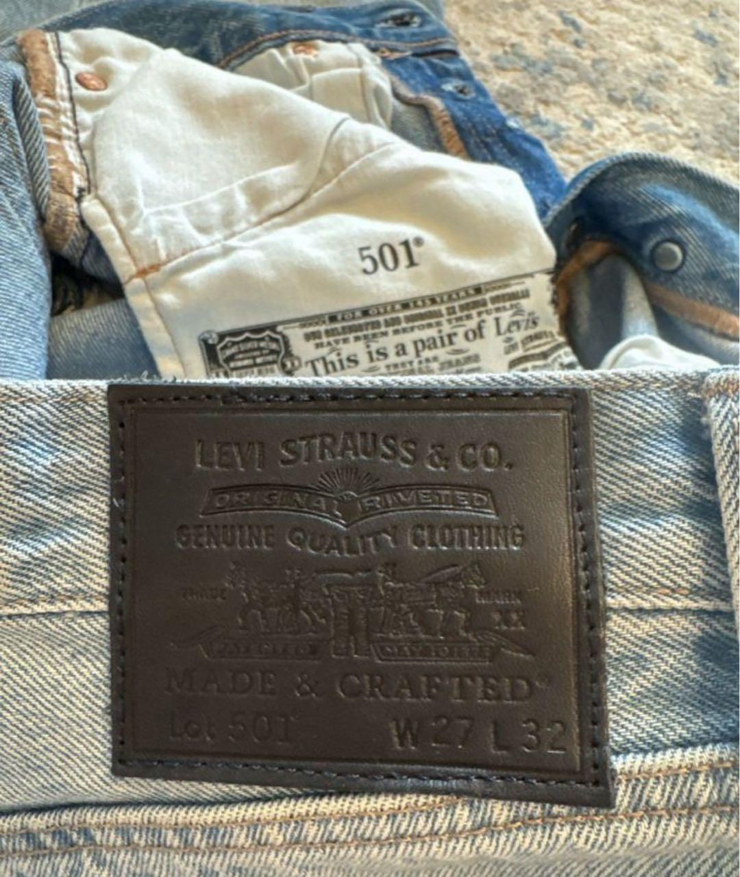 LEVI'S Голубые хлопковые джинсы, фото 2