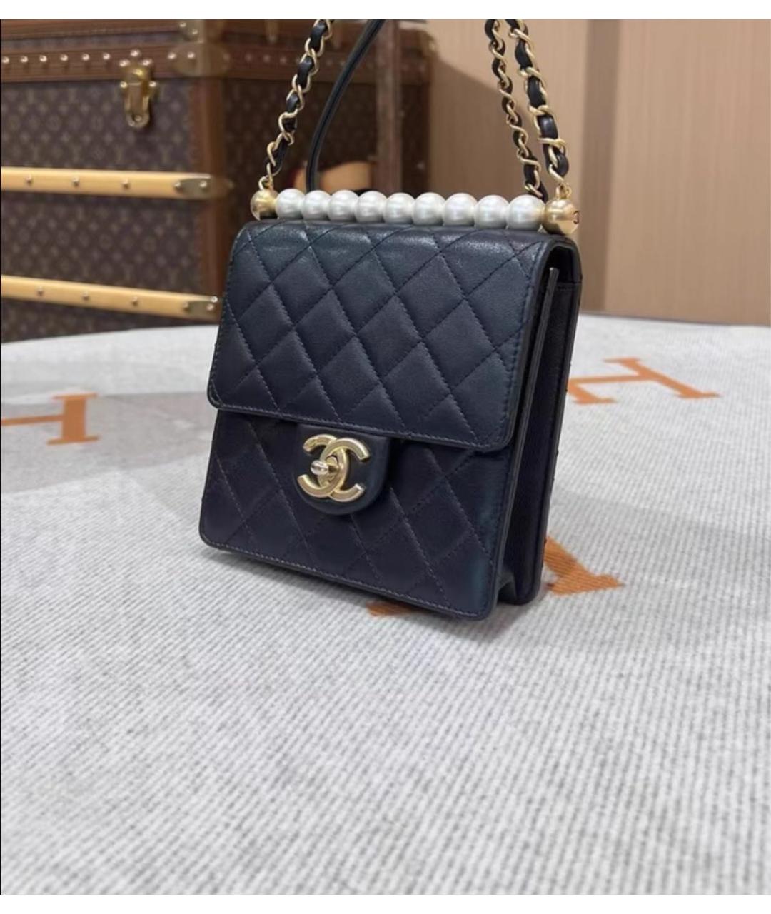 CHANEL Черная кожаная сумка через плечо, фото 3