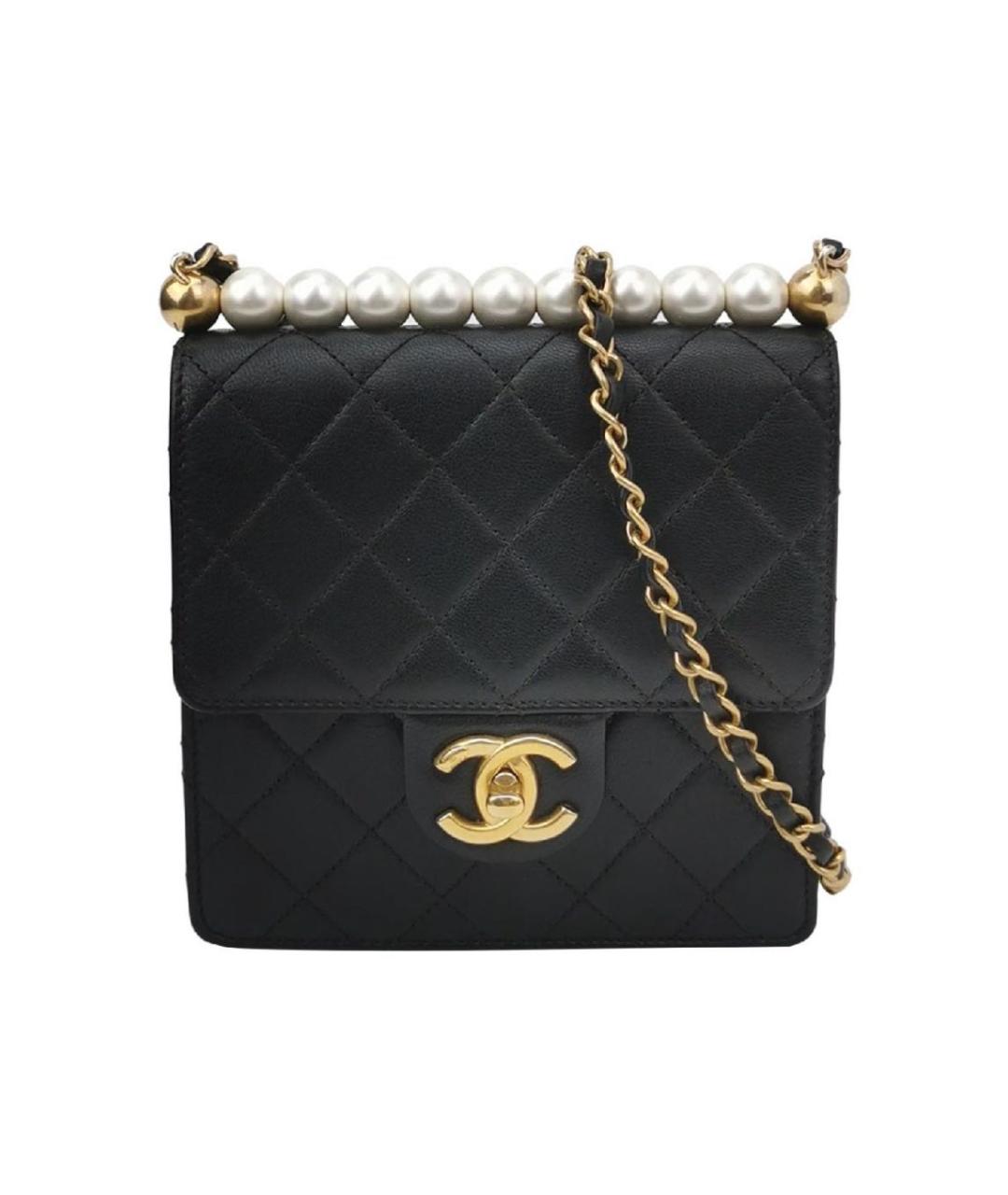 CHANEL Черная кожаная сумка через плечо, фото 6