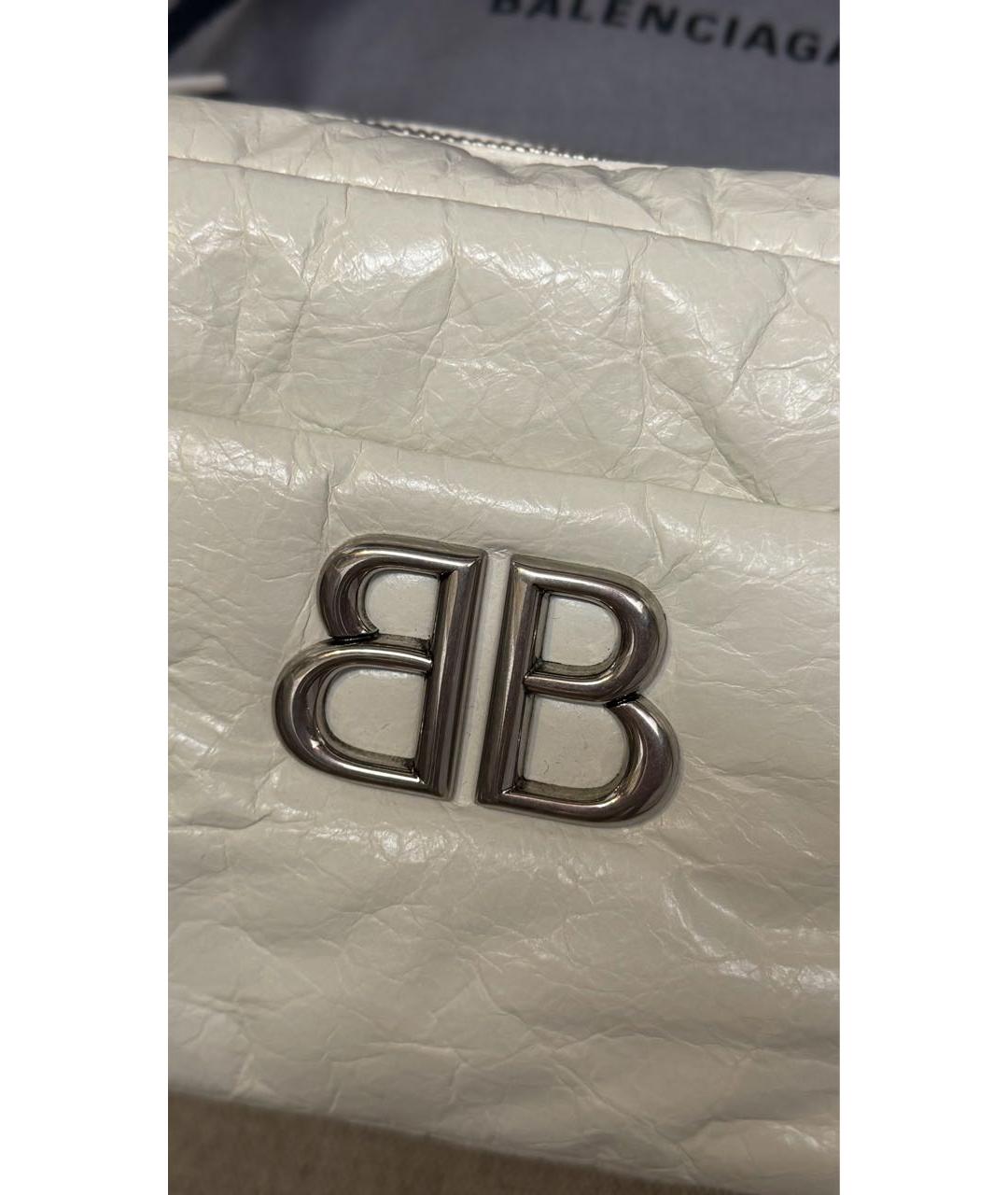 BALENCIAGA Белая кожаная сумка через плечо, фото 3