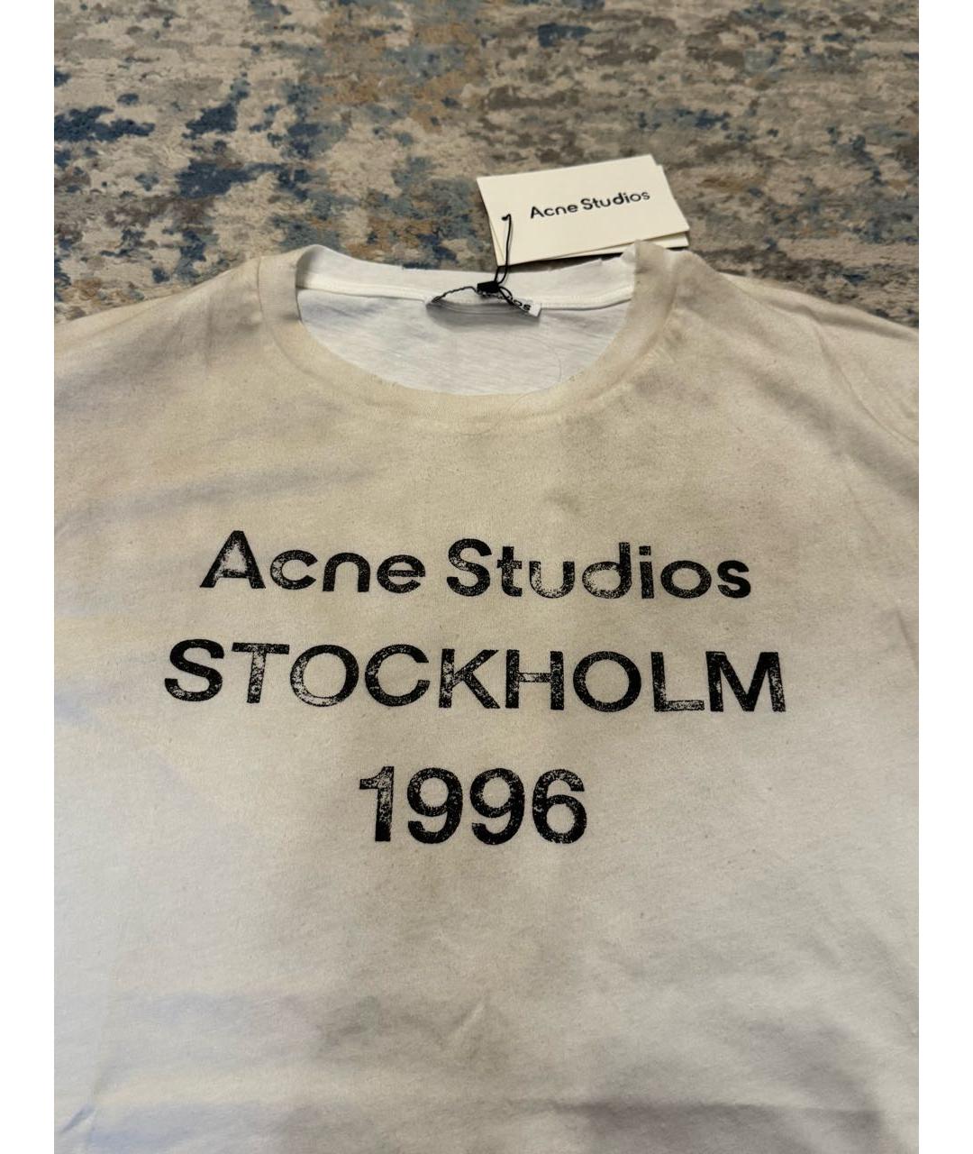 ACNE STUDIOS Белая хлопковая футболка, фото 2