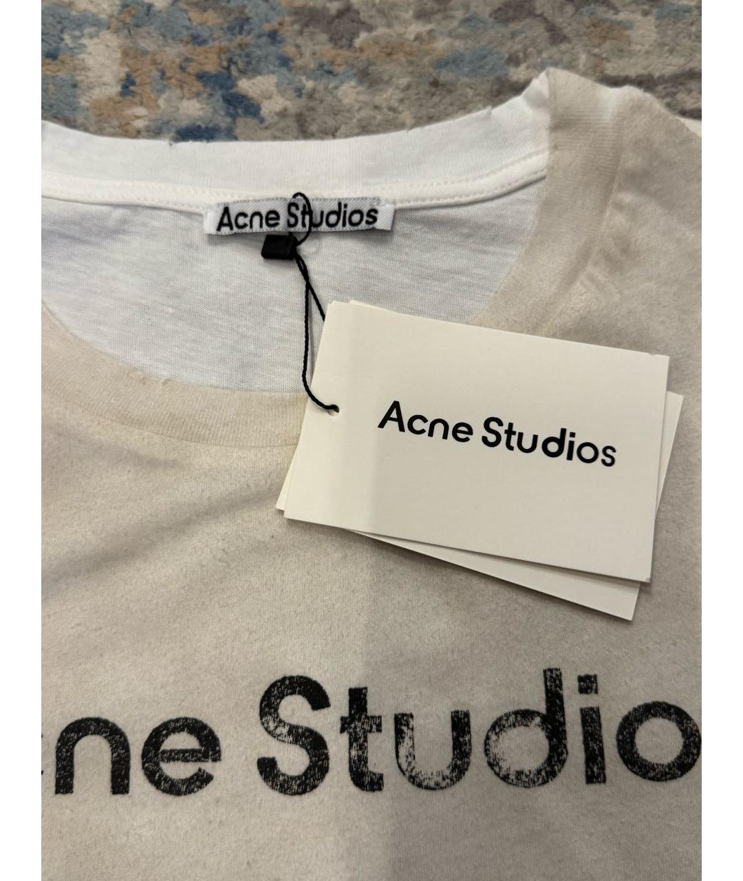 ACNE STUDIOS Белая хлопковая футболка, фото 3