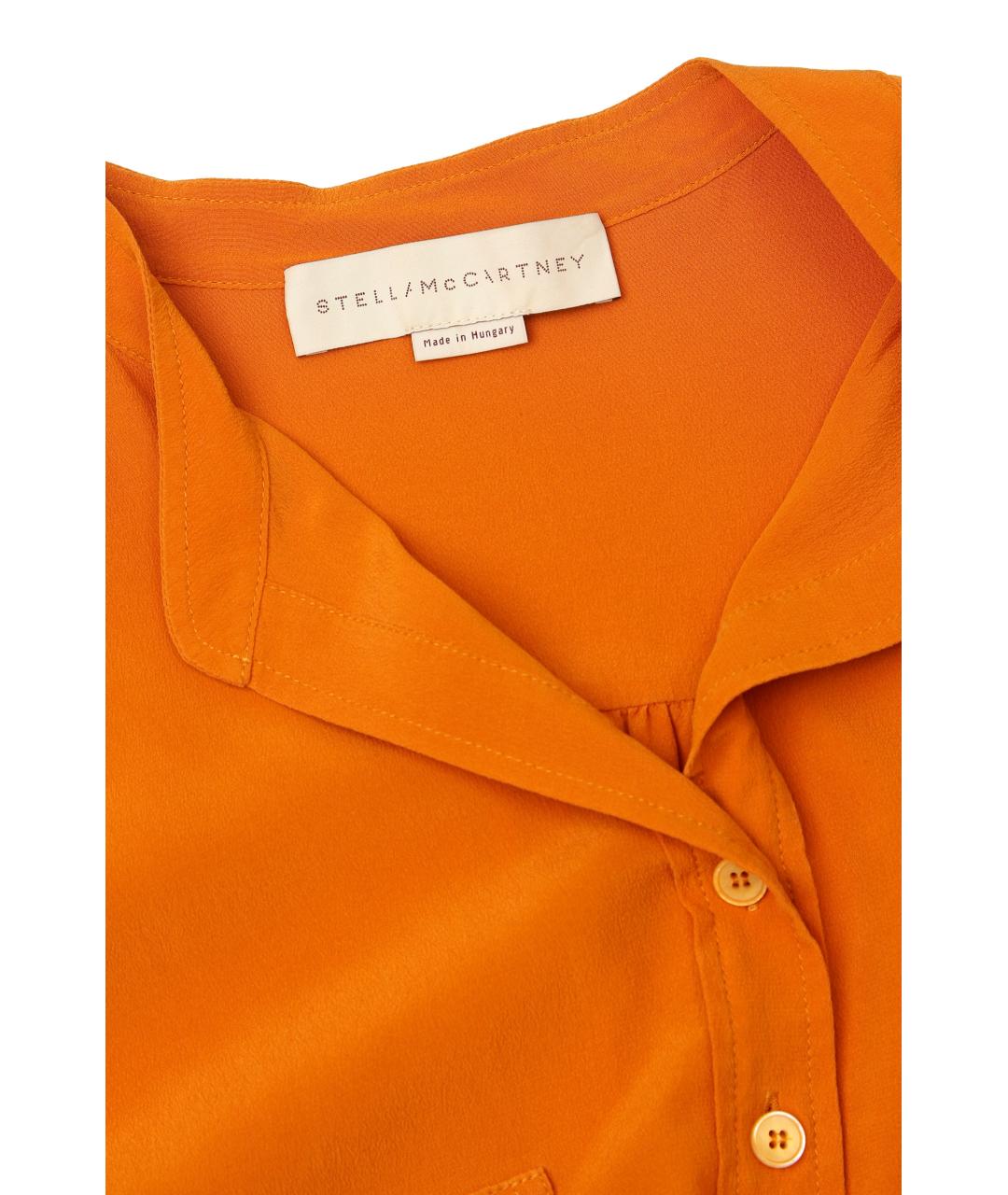 STELLA MCCARTNEY Оранжевая шелковая блузы, фото 3