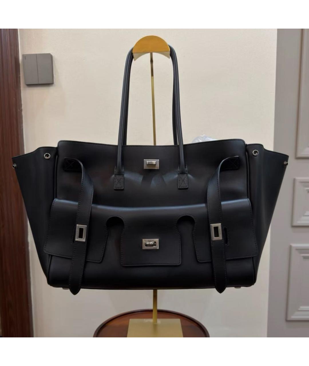 BALENCIAGA Черная кожаная сумка через плечо, фото 3
