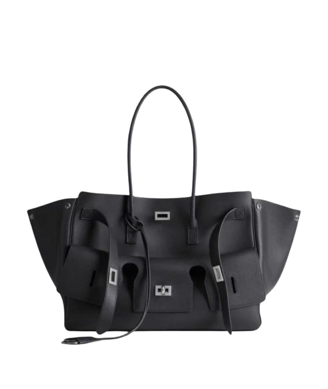 BALENCIAGA Черная кожаная сумка через плечо, фото 1