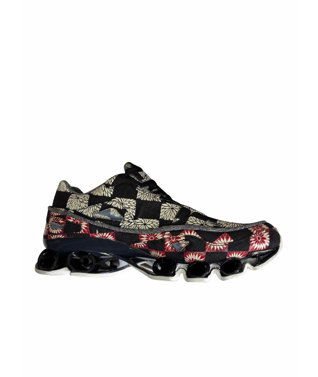 ADIDAS X RAF SIMONS Черные текстильные низкие кроссовки / кеды, фото 1