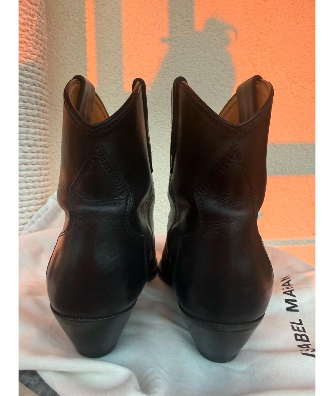 ISABEL MARANT Черные кожаные полусапоги, фото 3