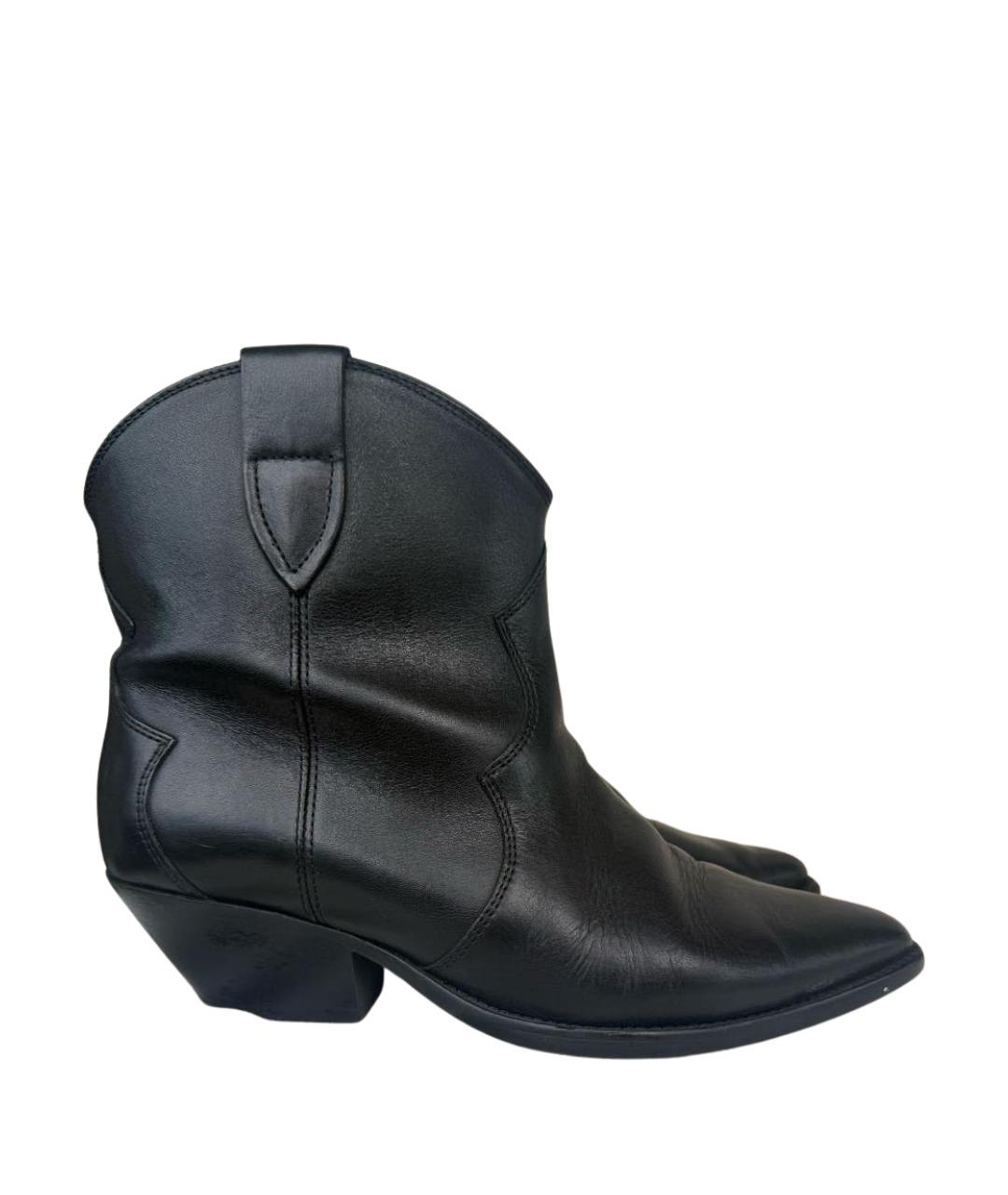 ISABEL MARANT Черные кожаные полусапоги, фото 1