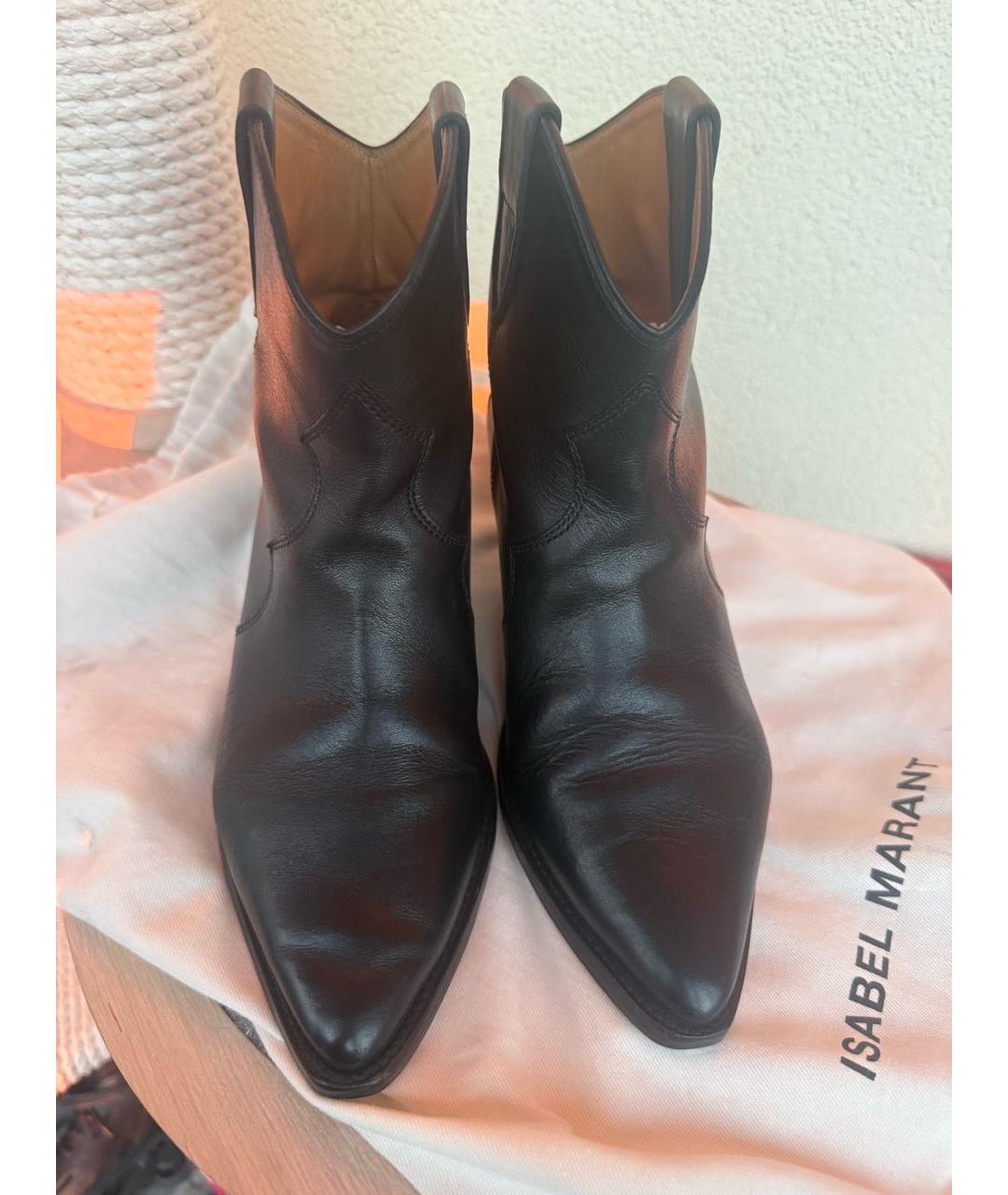 ISABEL MARANT Черные кожаные полусапоги, фото 2