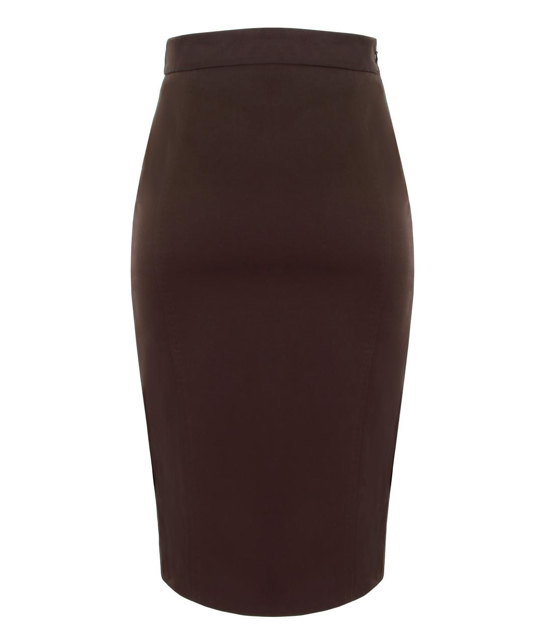 DSQUARED2 Коричневая хлопковая юбка миди, фото 1