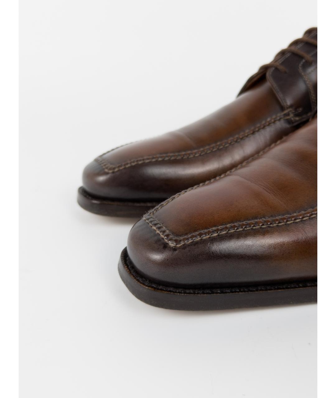 SANTONI Коричневые кожаные туфли, фото 8