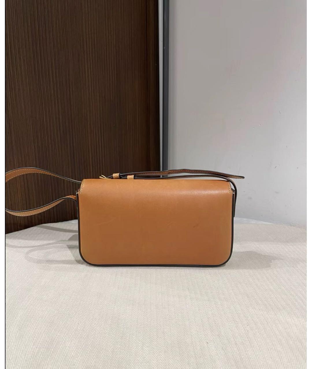 CELINE Оранжевая кожаная сумка через плечо, фото 3
