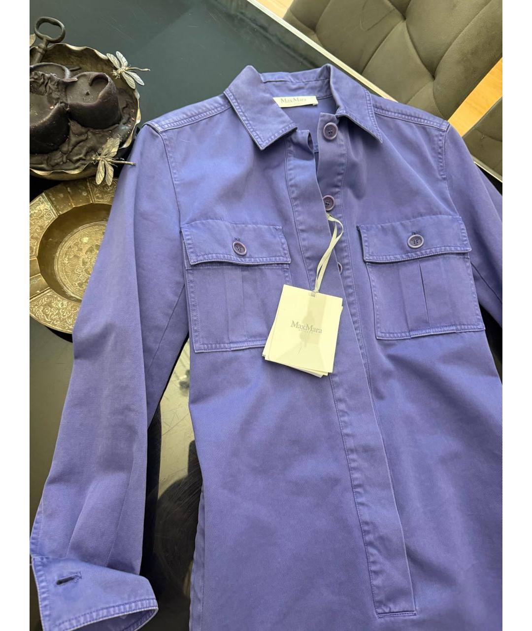 MAX MARA Фиолетовое хлопковое повседневное платье, фото 2
