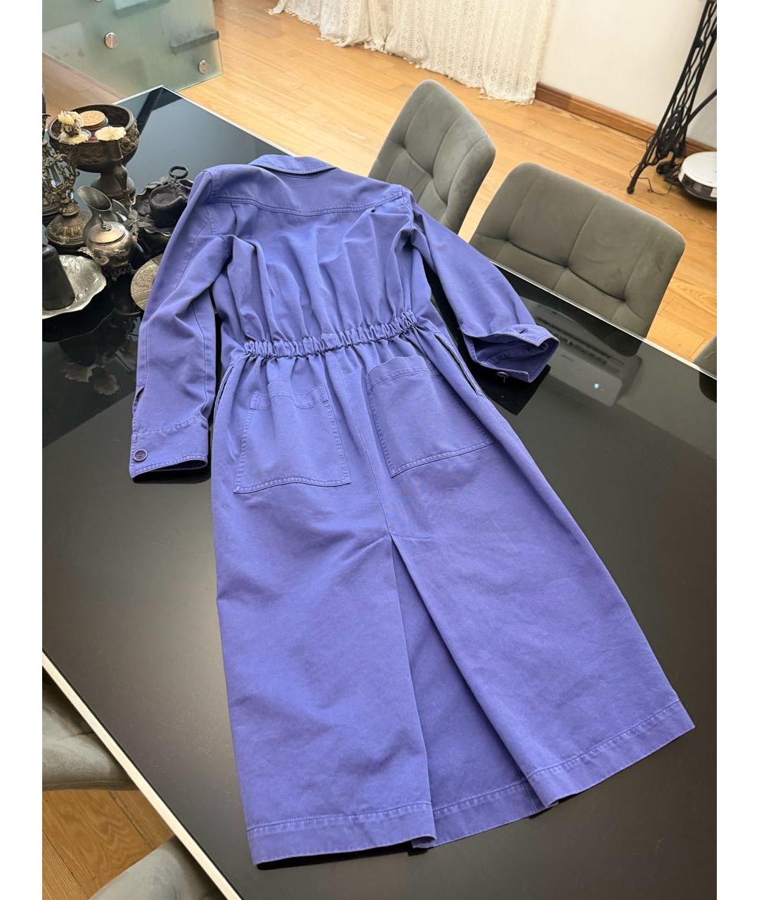 MAX MARA Фиолетовое хлопковое повседневное платье, фото 6