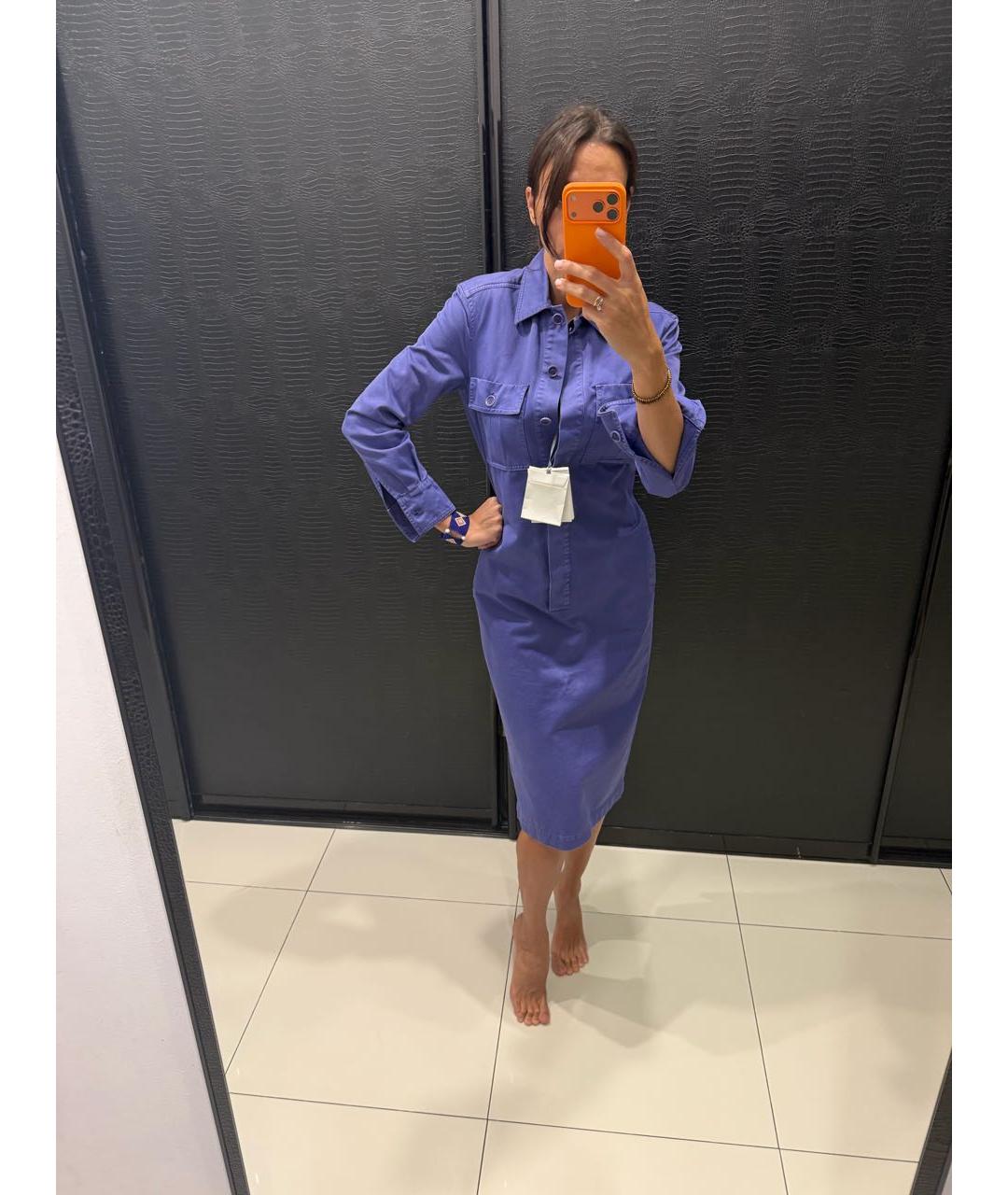MAX MARA Фиолетовое хлопковое повседневное платье, фото 8