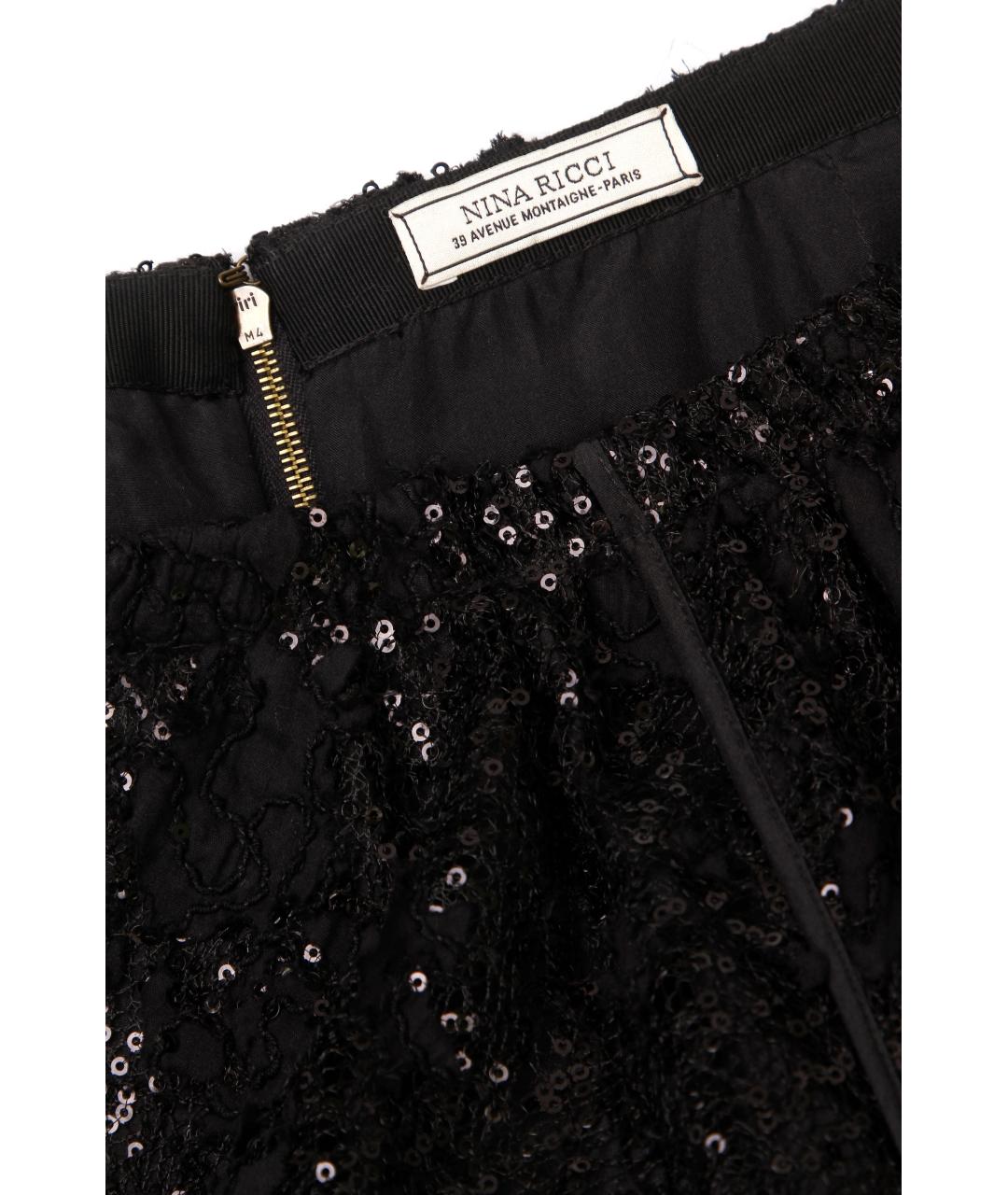 NINA RICCI Черная полиэстеровая юбка миди, фото 3