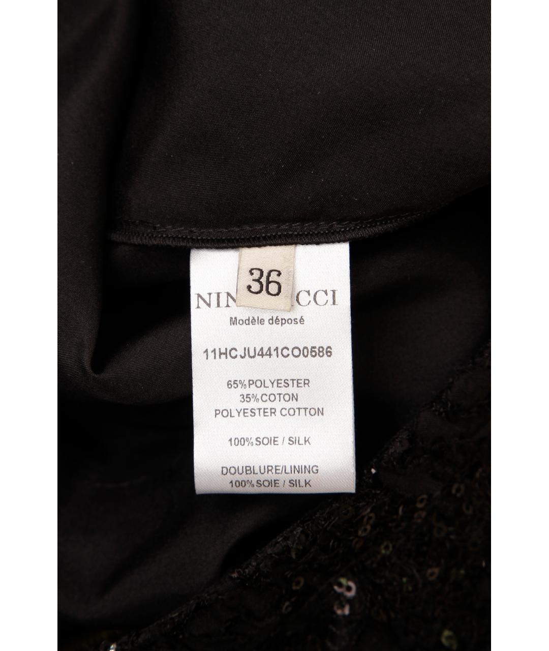 NINA RICCI Черная полиэстеровая юбка миди, фото 5