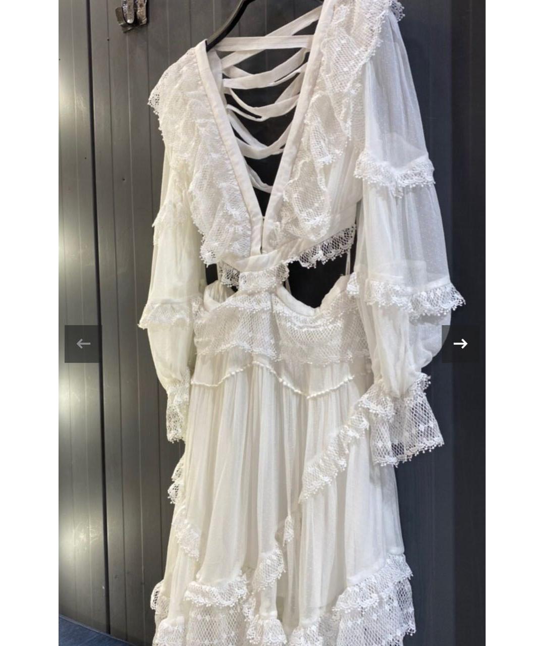 ZIMMERMANN Белое шелковое повседневное платье, фото 3
