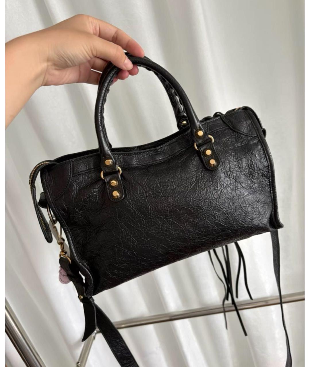 BALENCIAGA Черная кожаная сумка с короткими ручками, фото 3