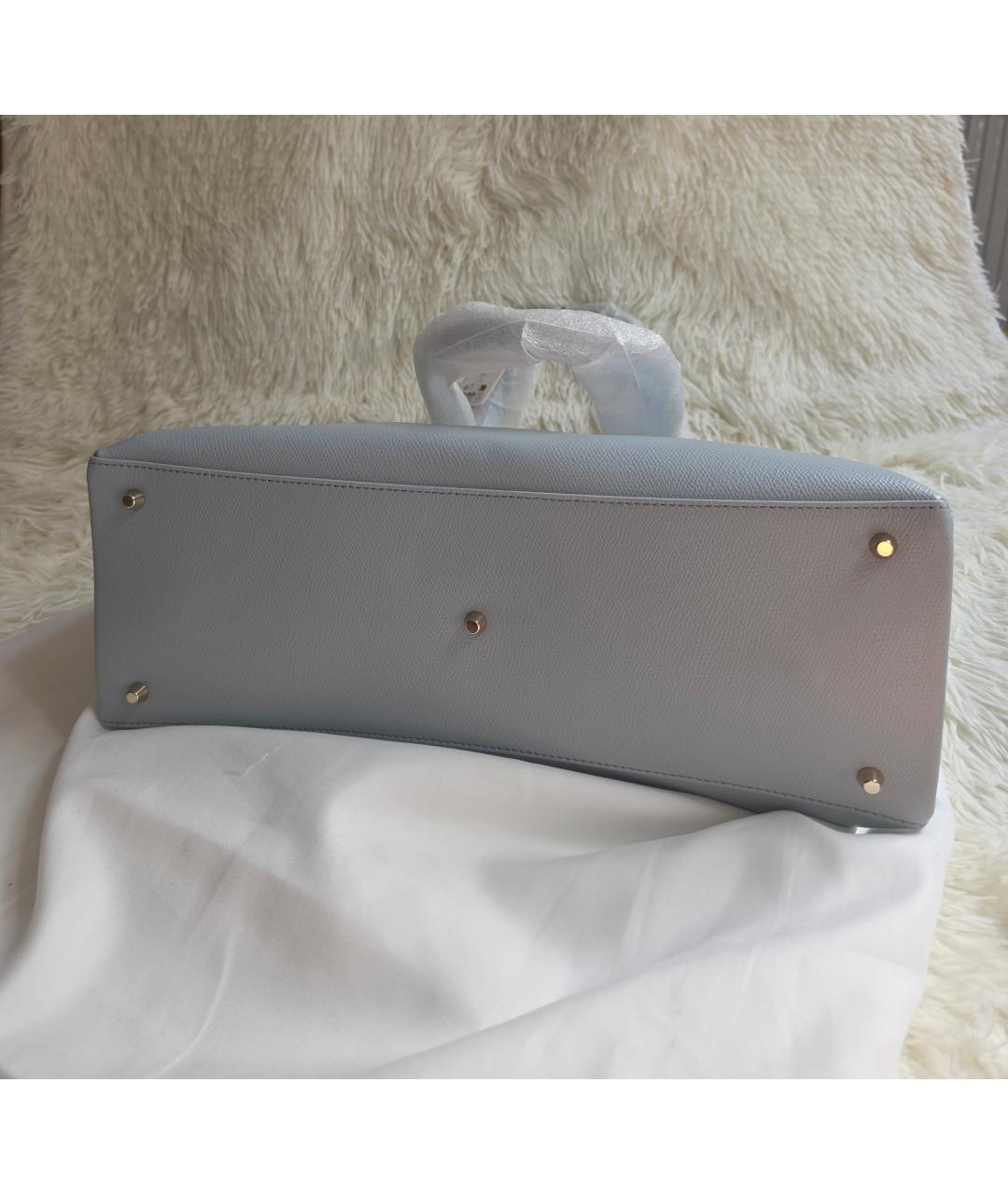 FURLA Голубая кожаная сумка тоут, фото 9