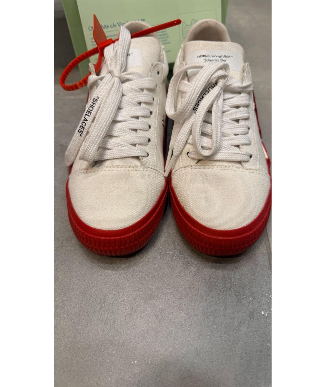 OFF-WHITE Белые текстильные кеды, фото 2