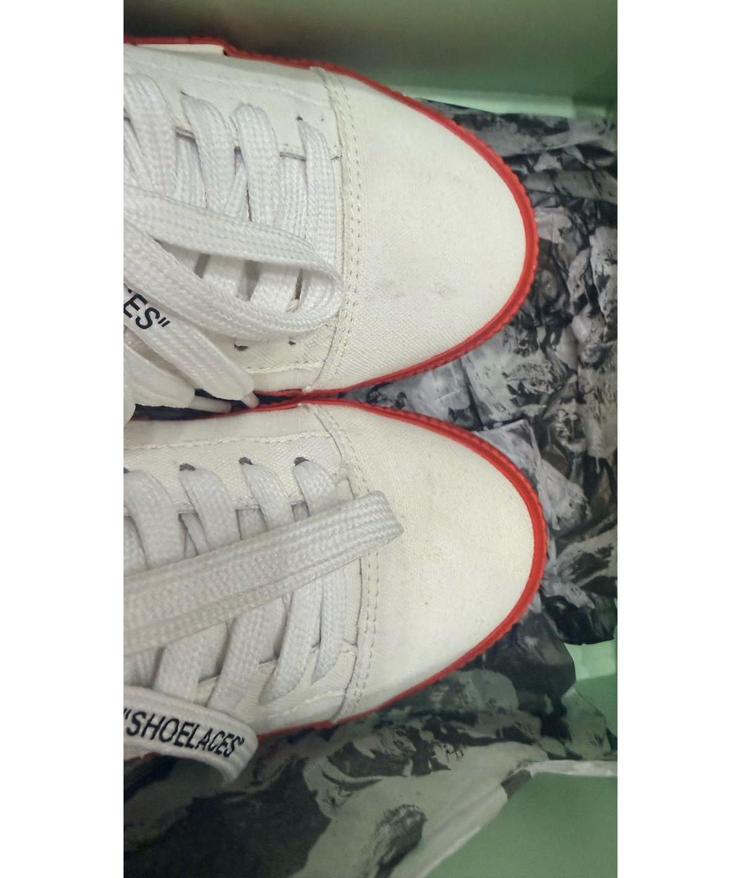 OFF-WHITE Белые текстильные кеды, фото 6