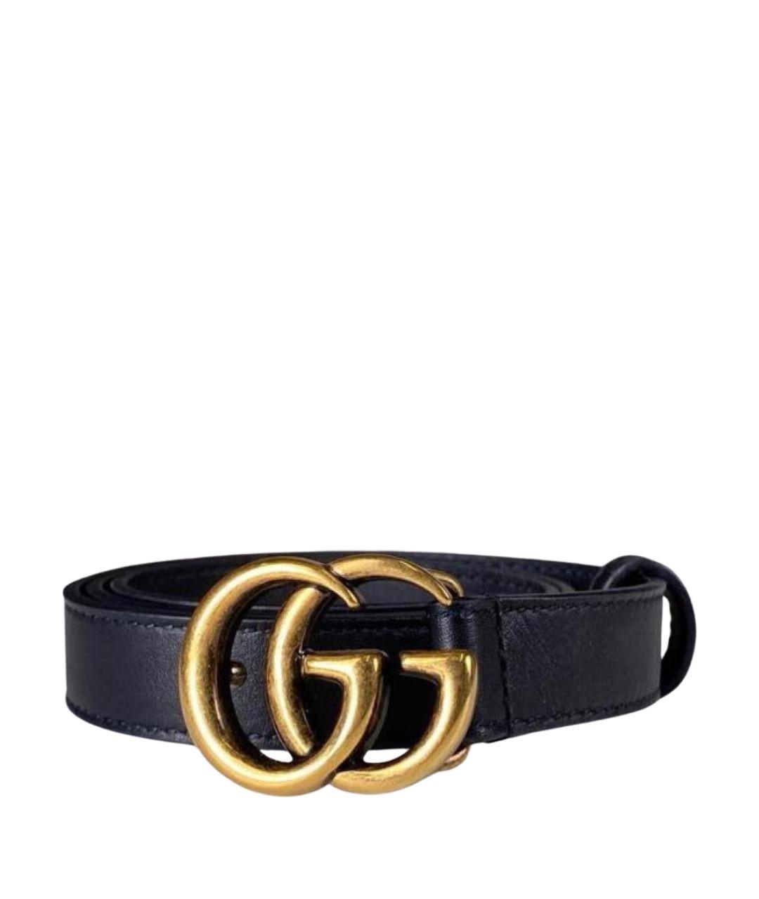 GUCCI Черный кожаный ремень, фото 1