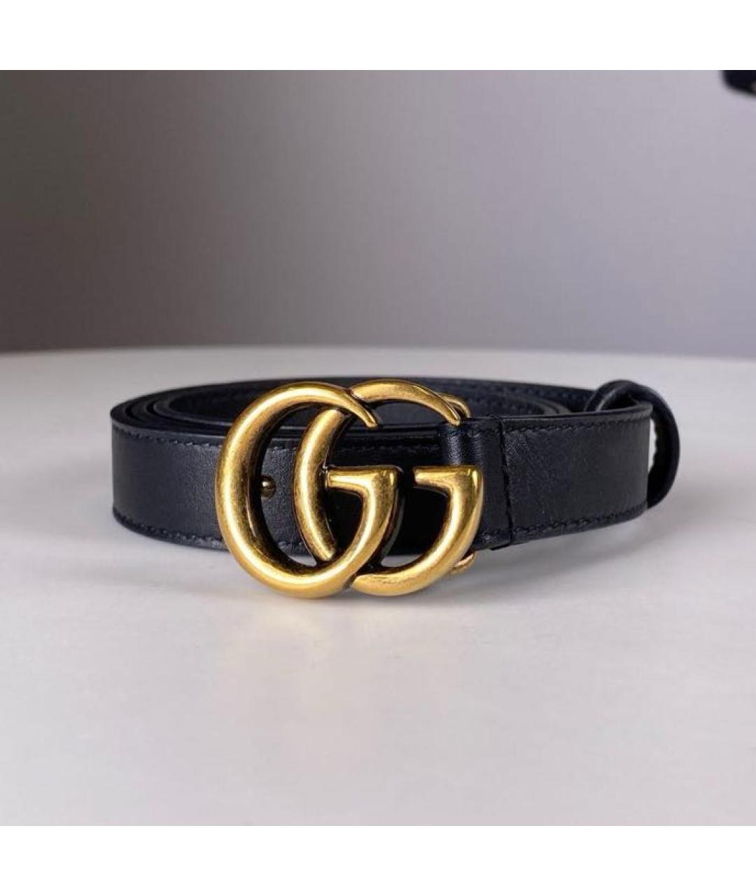 GUCCI Черный кожаный ремень, фото 5