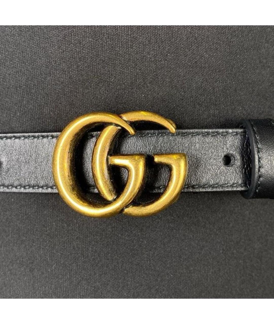GUCCI Черный кожаный ремень, фото 4