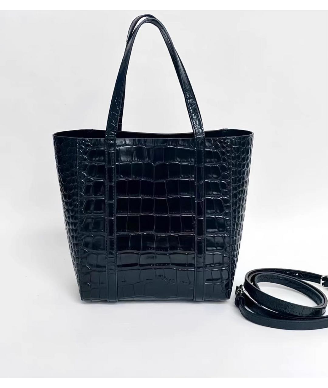 BALENCIAGA Черная кожаная сумка через плечо, фото 3